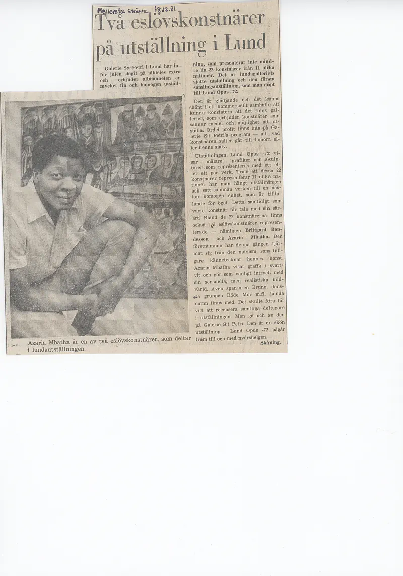 17.12.1971 - 05.01.1972 LUND OPUS - 72 — Sheet 1