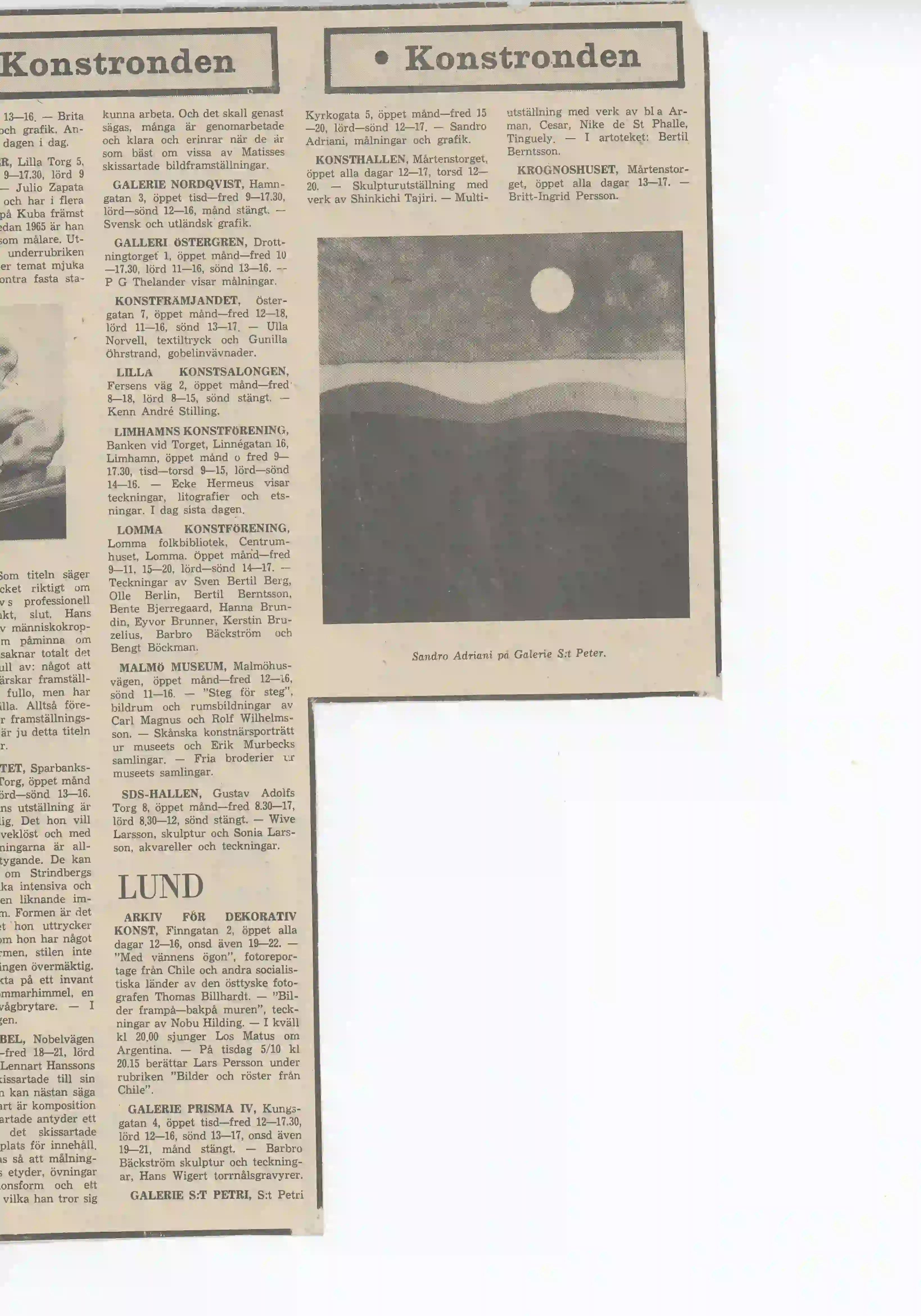 24.09 - 13.10.1971 SANDRO ADRIANI — Sheet 1