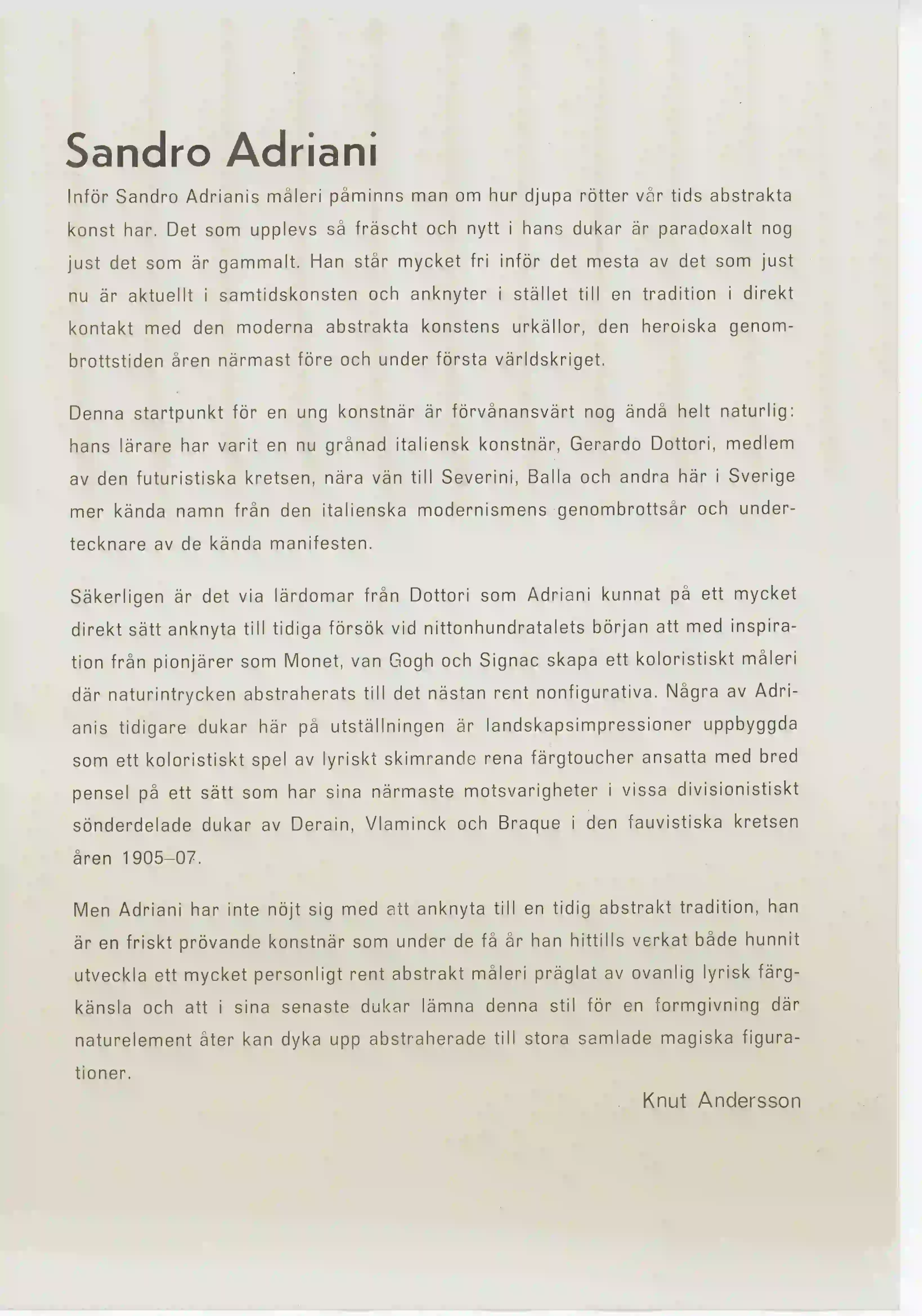 24.09 - 13.10.1971 SANDRO ADRIANI — Sheet 1