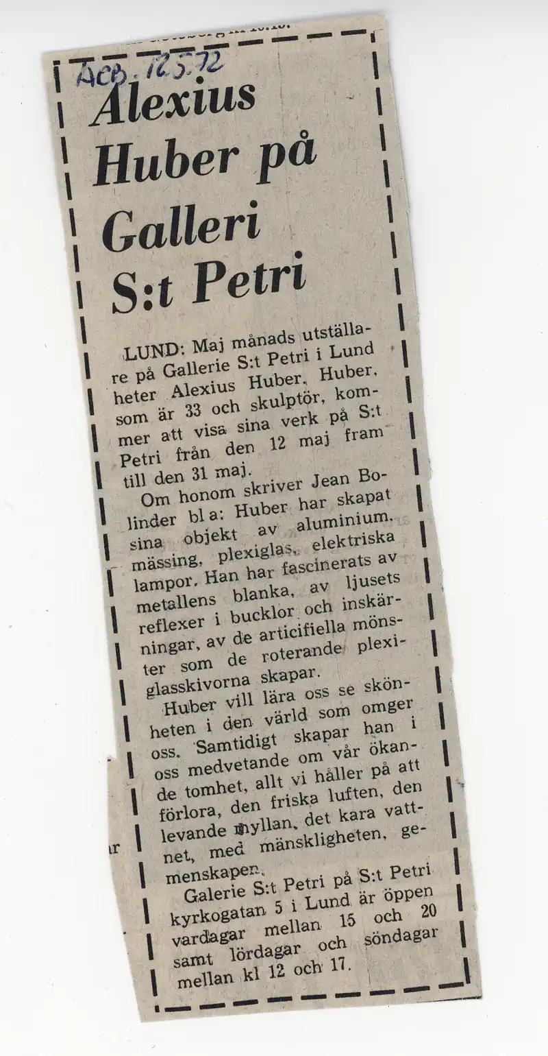 21.04 - 10.05.1972 ALEXIUS HUBER — Sheet 1