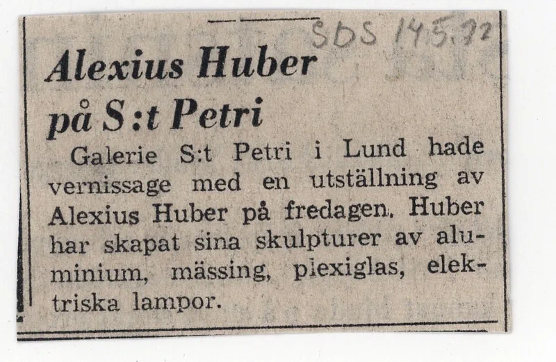 21.04 - 10.05.1972 ALEXIUS HUBER — Sheet 1