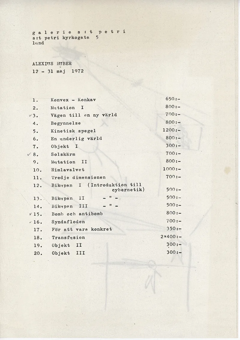 21.04 - 10.05.1972 ALEXIUS HUBER — Sheet 1