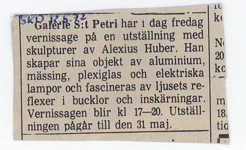 21.04 - 10.05.1972 ALEXIUS HUBER — Sheet 1
