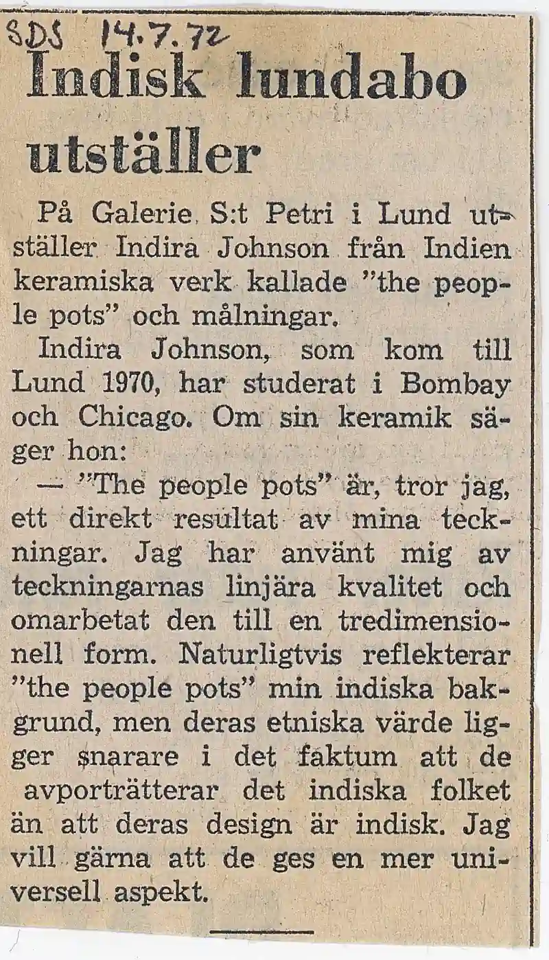 14.07-14.08.1972 INDIRA JOHNSON — Sheet 1