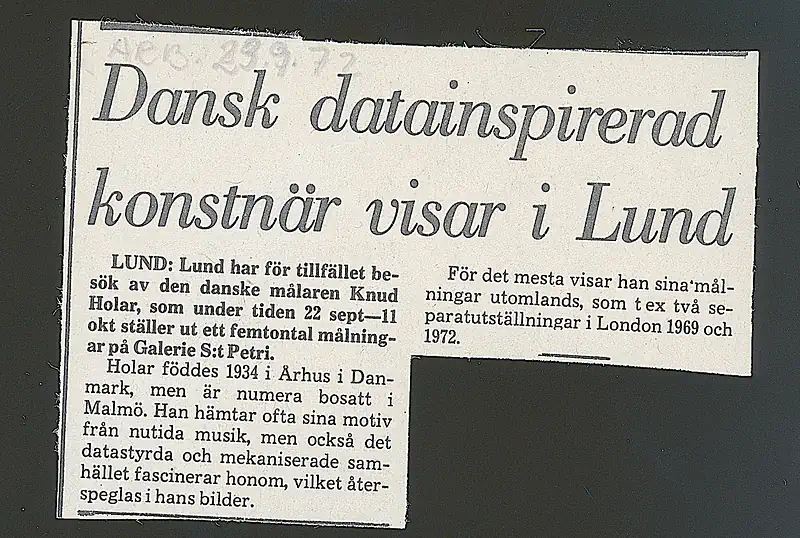 22.09 - 11.10.1972 KNUD HOLAR — Sheet 1