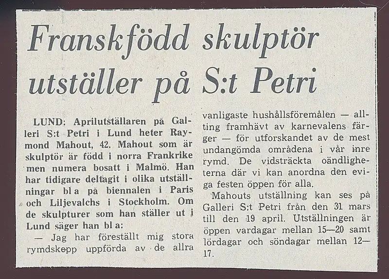 31.03-19.04.1972 RAYMOND MAHOUT — Sheet 1