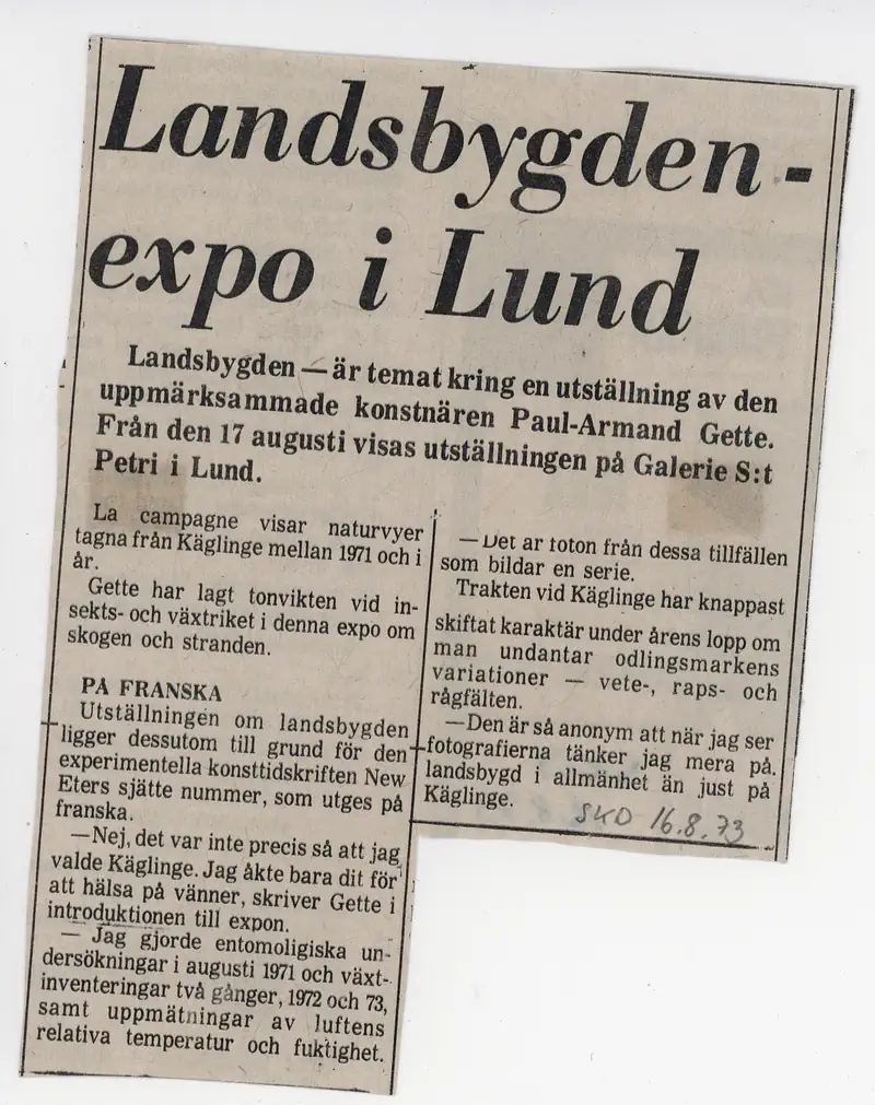 23.08.1973 NEW ETER LA CAMPAGNE