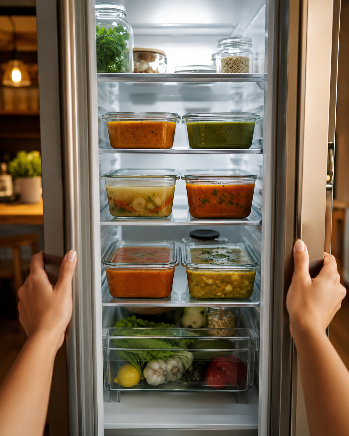 Sopas organizadas para la semana