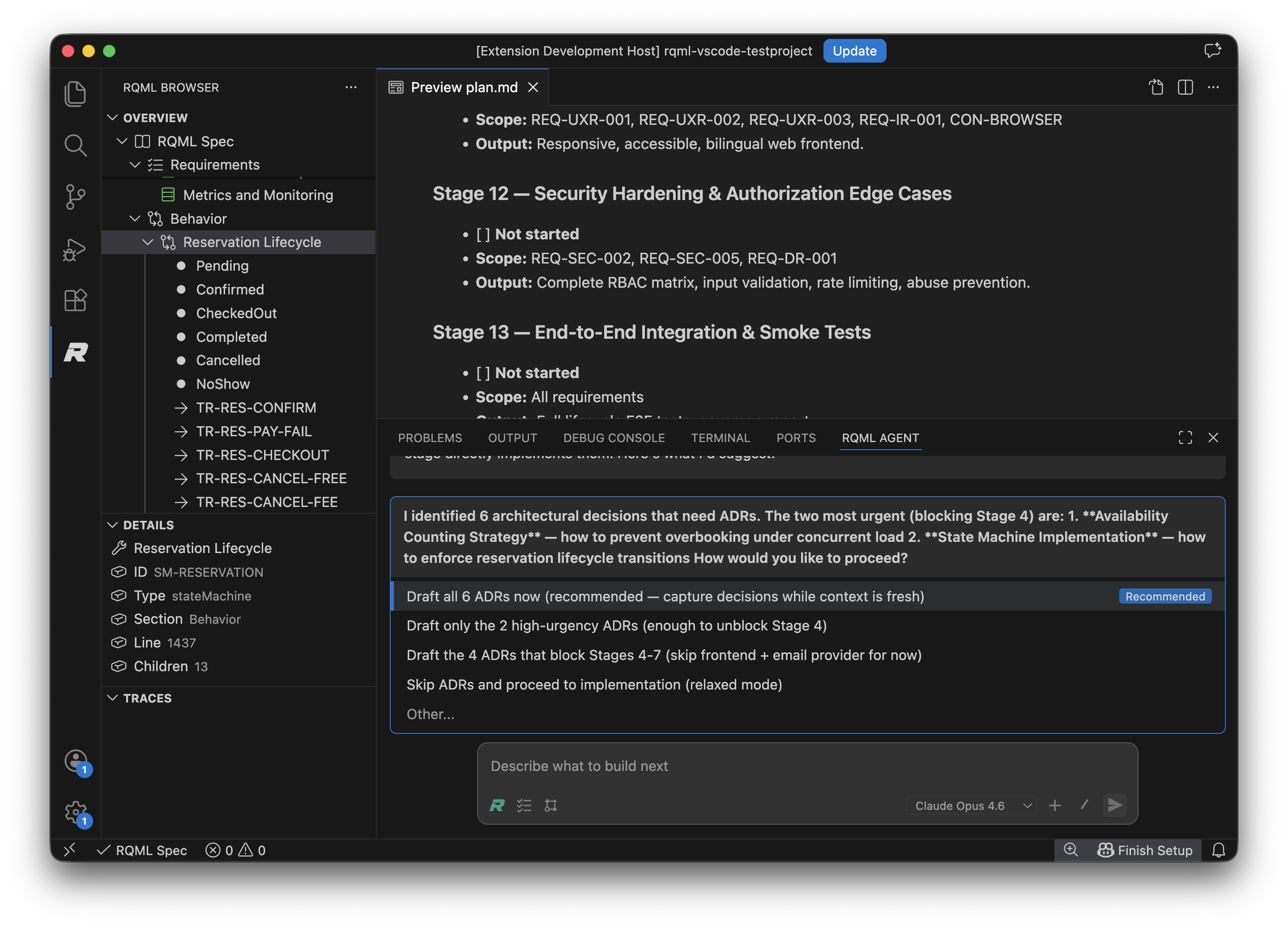 RQML Agent creating ADRs