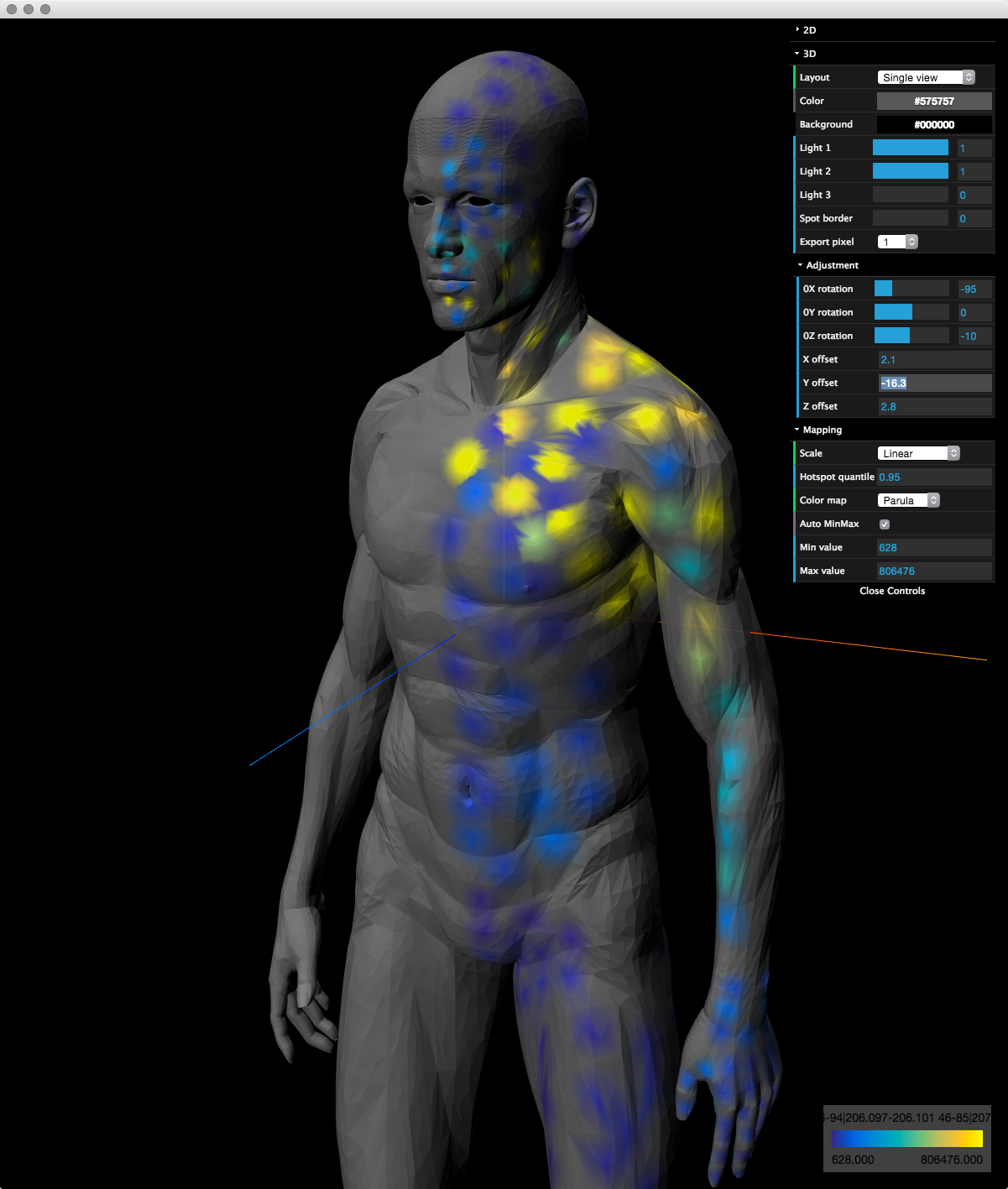 Screenshot of the human example