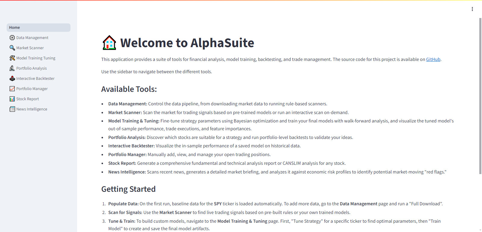 AlphaSuite Home Page