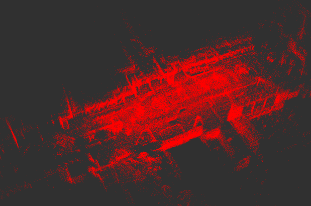 Point cloud map built by this stack (Shinjuku demo bag)