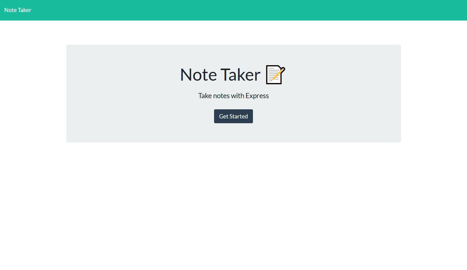 Note Taker app demo gif