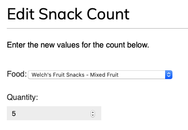 Edit Snack Count