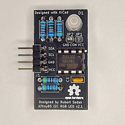 Attiny85 I2C RGB LED v2.1, from the project README