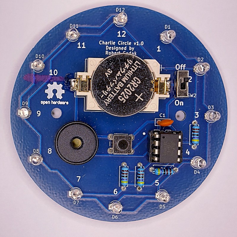 Attiny85 charlie circle, from the project README