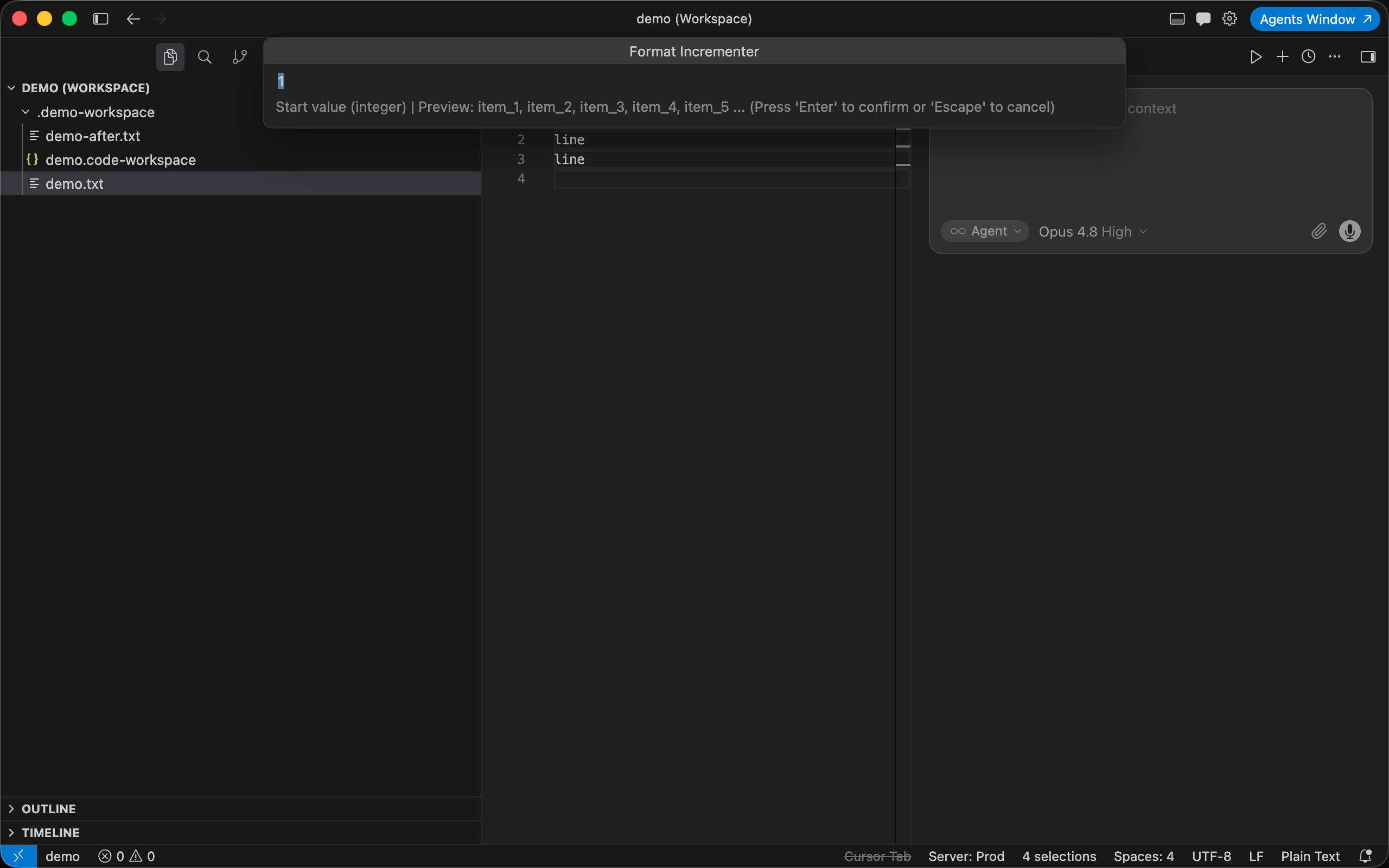 Start value with preview