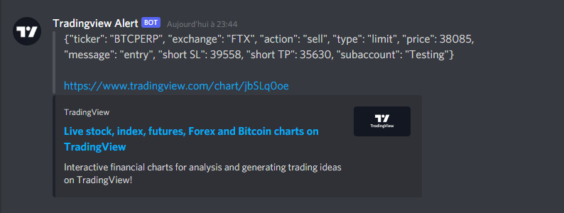 Discord tradingview alert