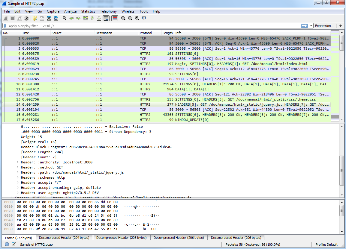 HTTP/2 capture