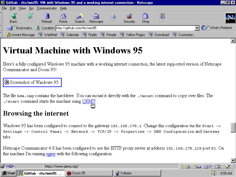 Screenshot of Windows 95