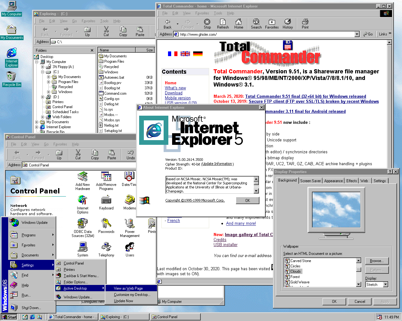 Printscreen of Windows 98