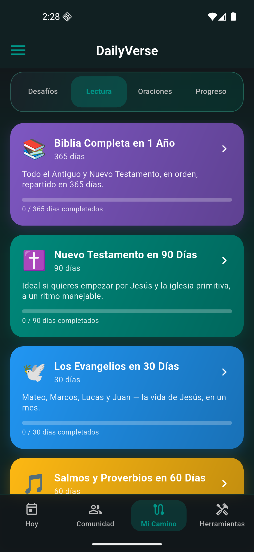 Planes de lectura de DailyVerse 2.0