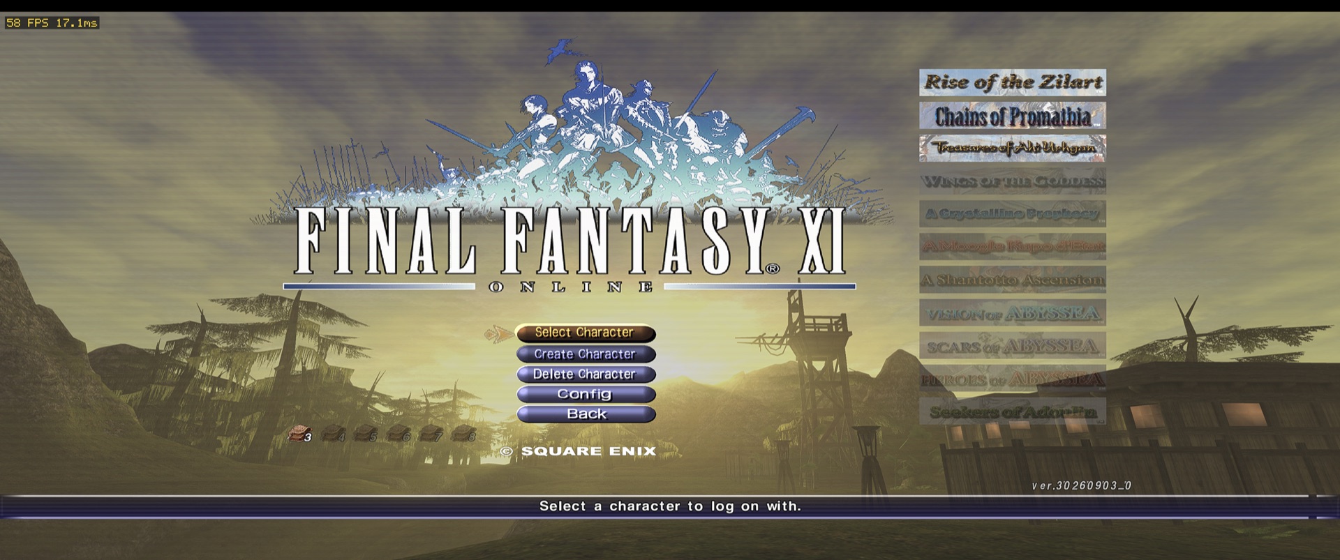 Title screen at 3440x1440