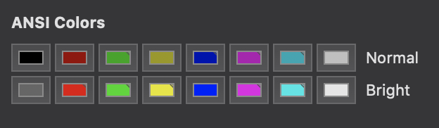 Example of Terminal Color Preferences