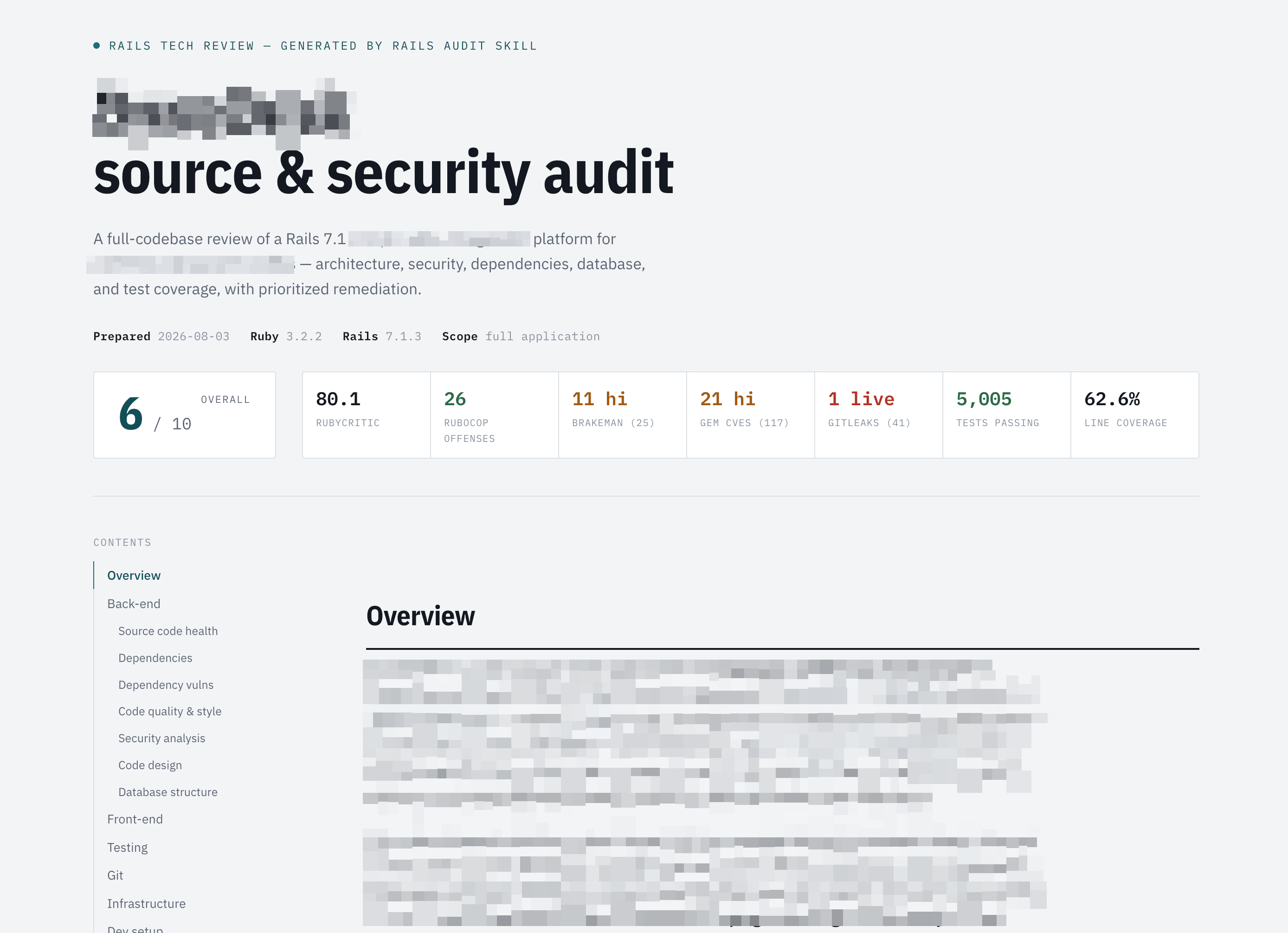 Audit report overview