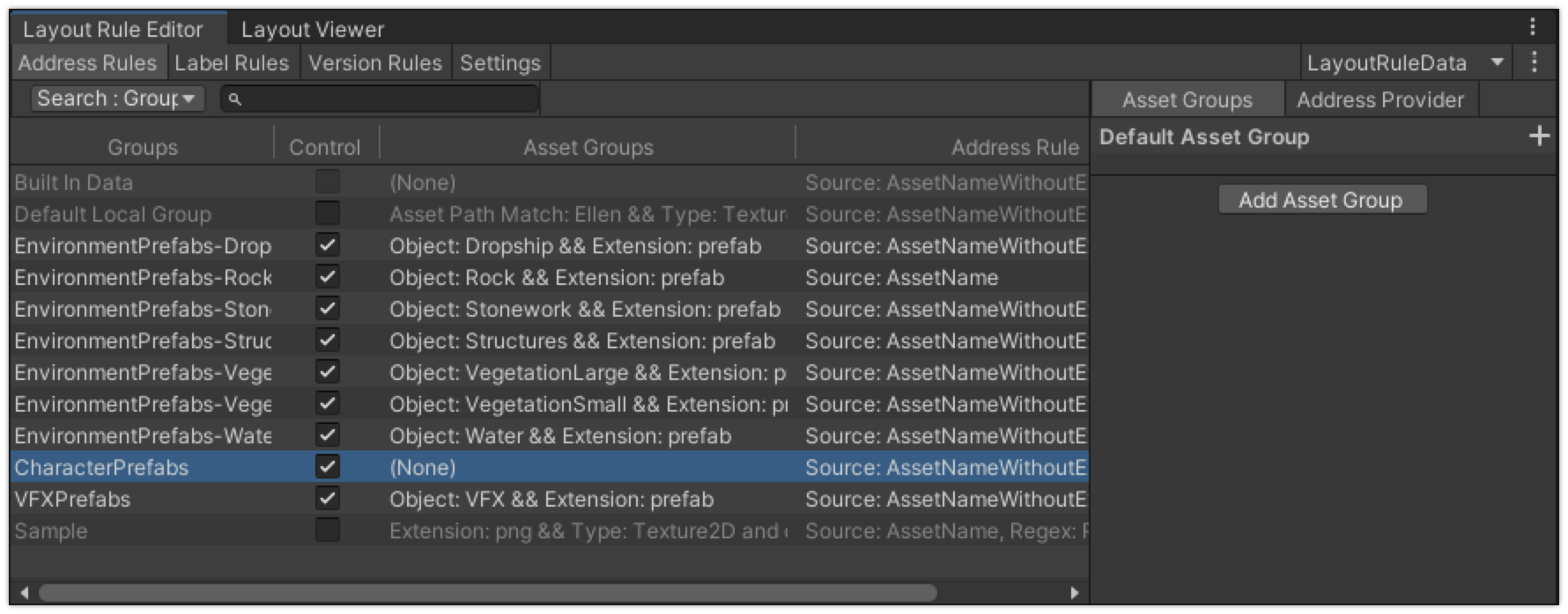 Address Rules Editor