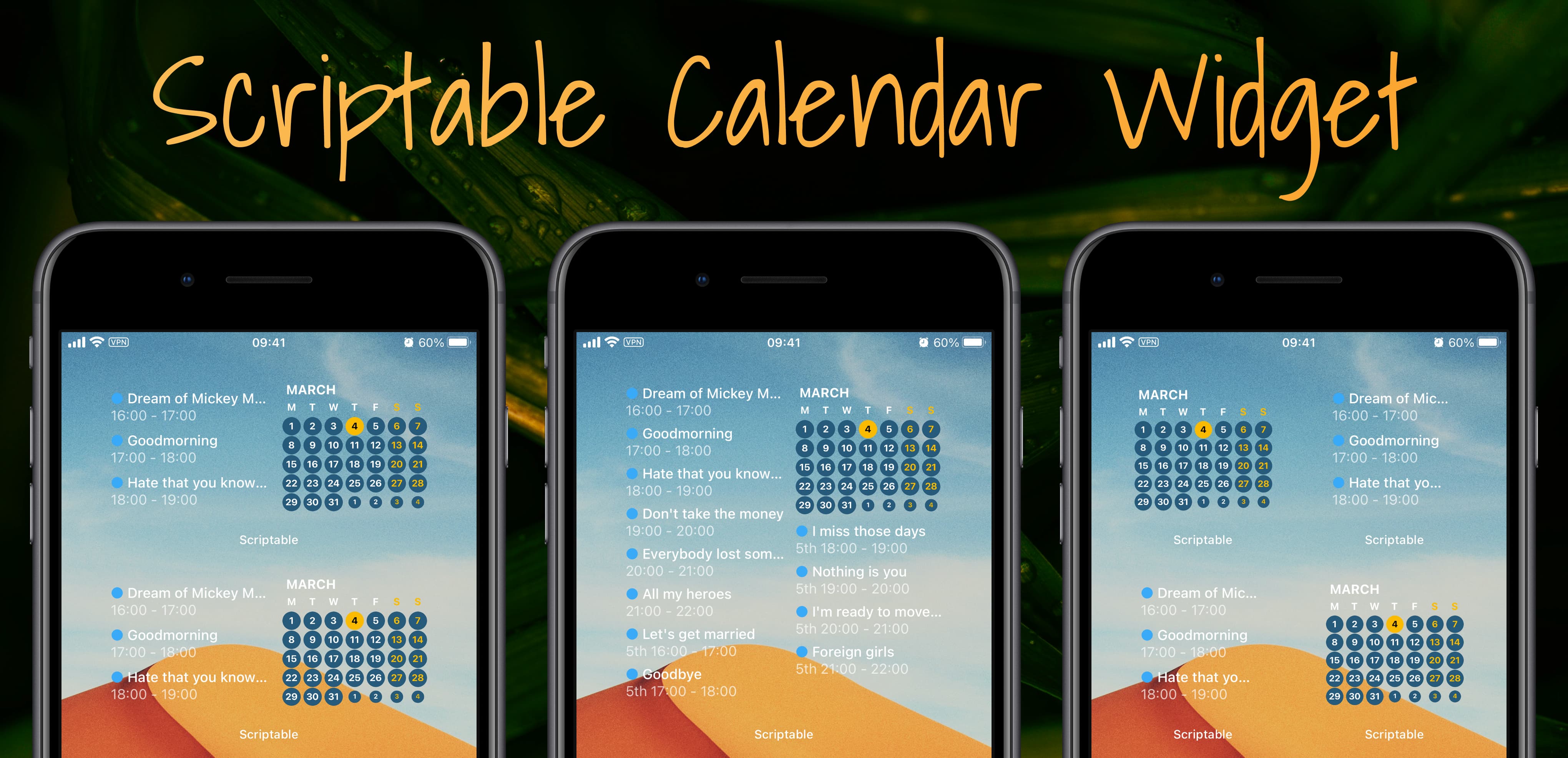 Customizable iOS Calendar widget in Scriptable · GitHub