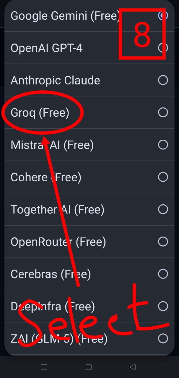 Groq Free Step 8