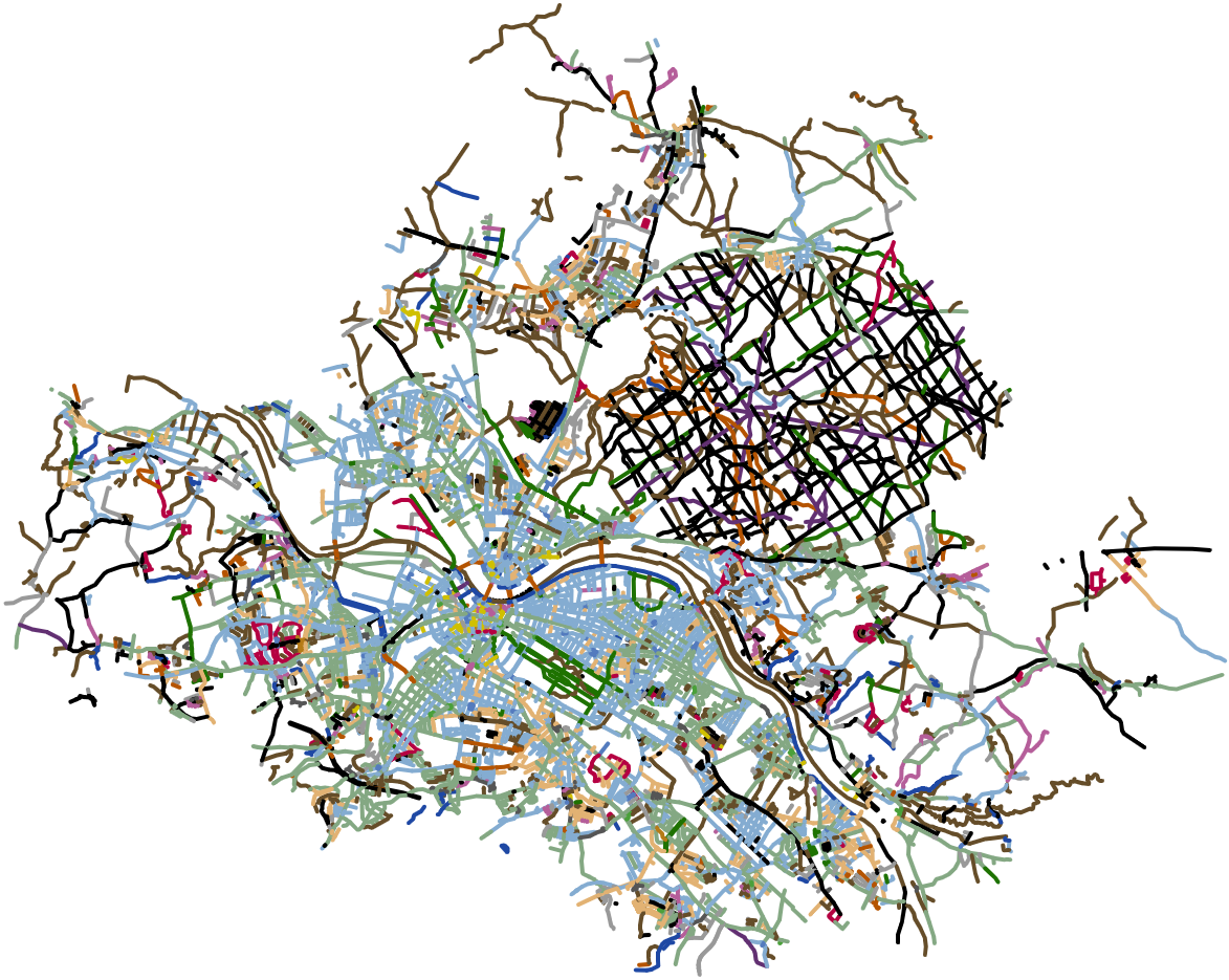 Screenshot of Colorful Streets Map with OSM data of Dresden