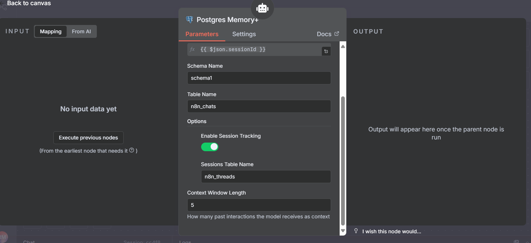 Schema and Session Configuration