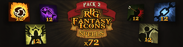 72 RPG Fantasy Spells Icons