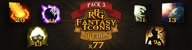 77 RPG Fantasy Spells Icons