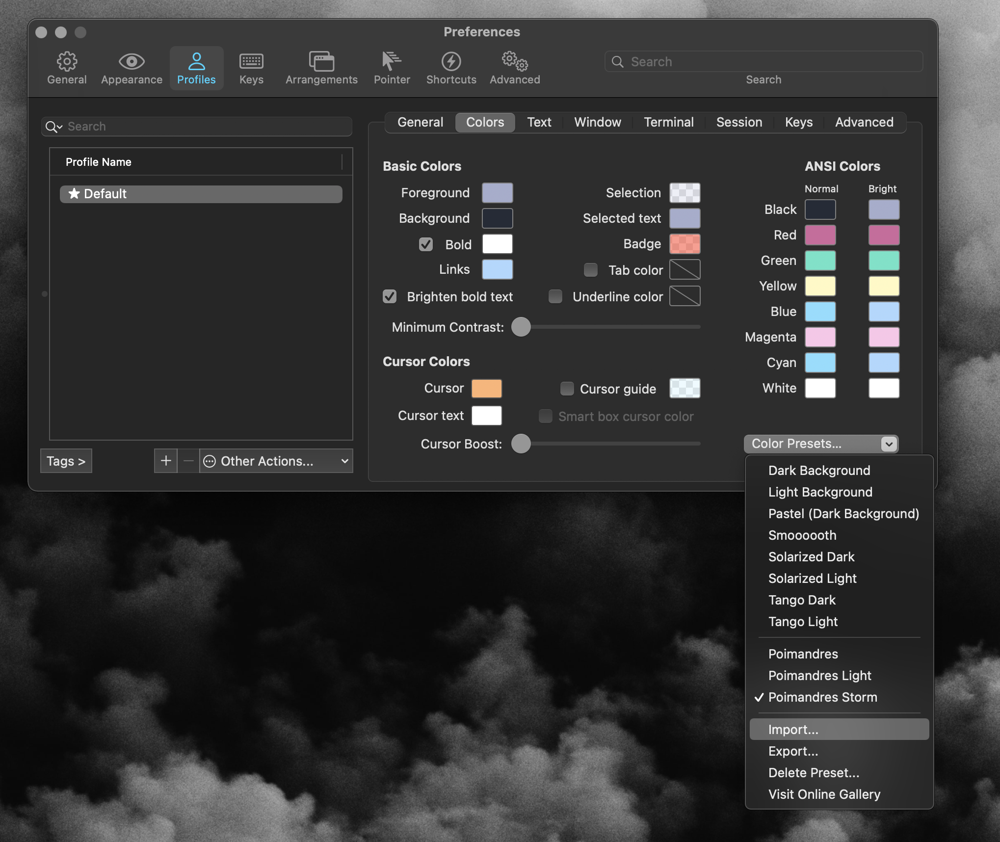 Importing a theme