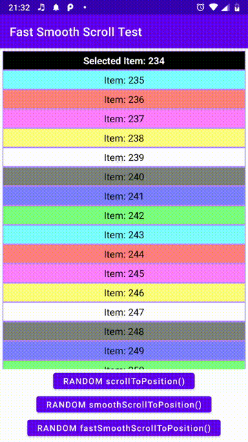 smoothScrollToPosition demo