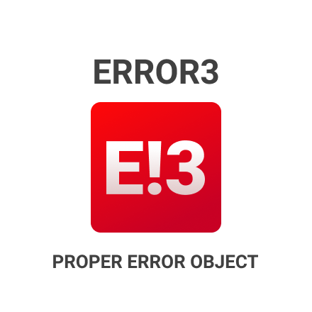 Logo with caption: proper error object