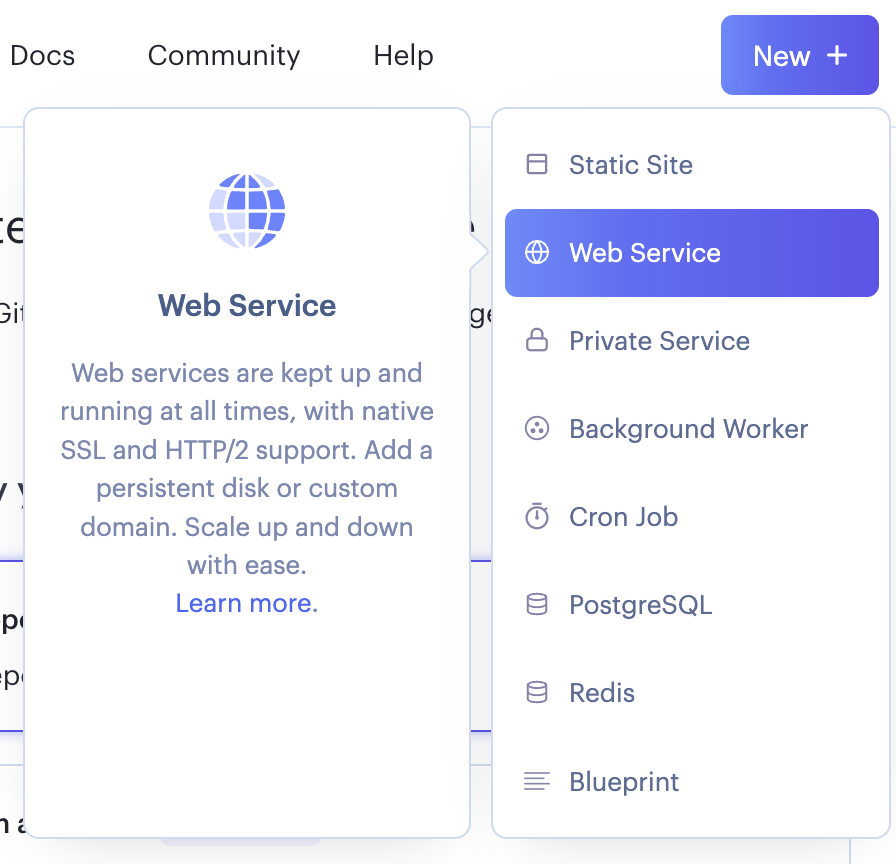 Create a new web service