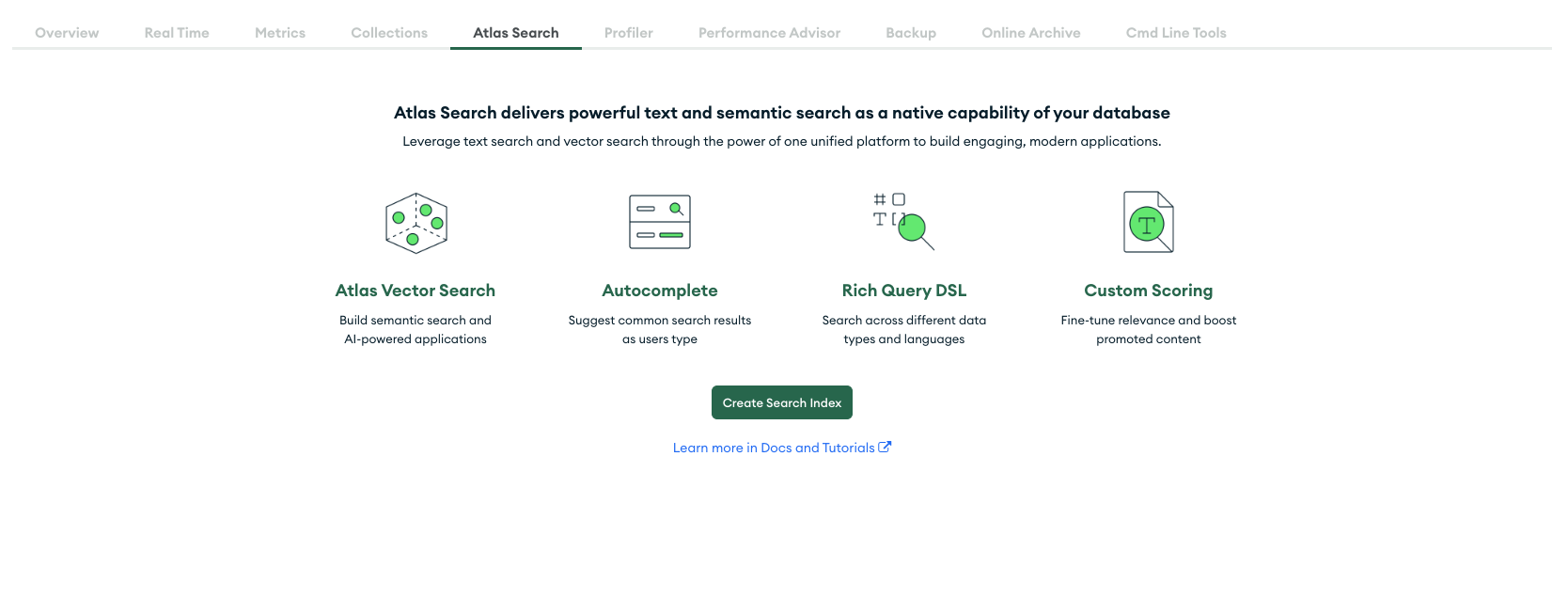 MongoDB Atlas create search index