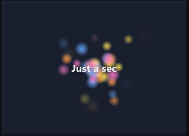 particle loader with a Just a sec label