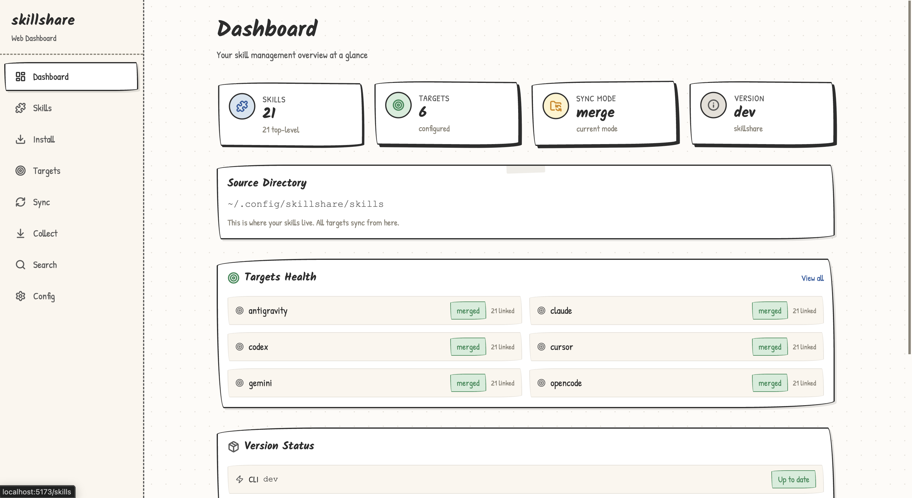 Web dashboard overview