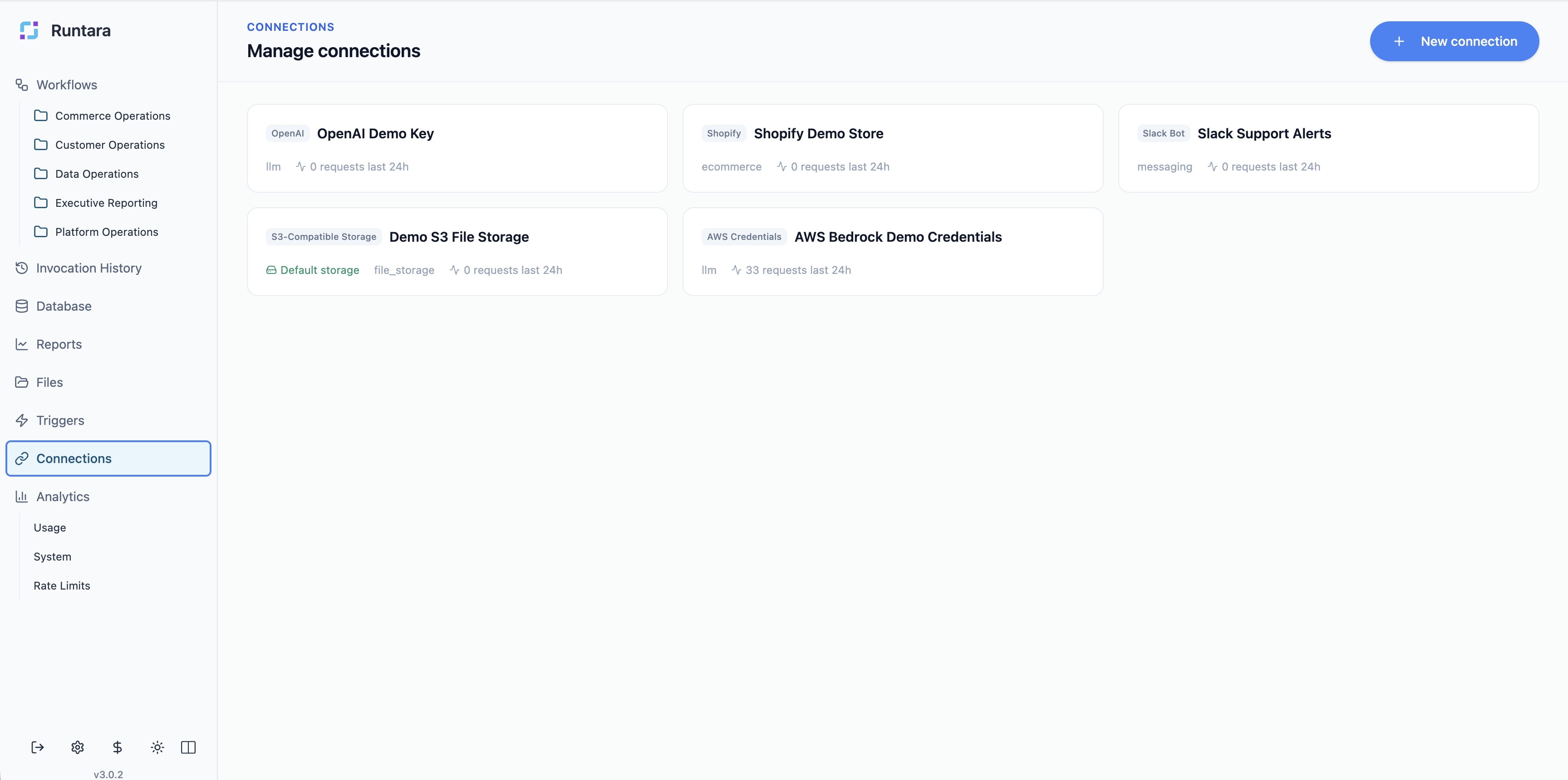 Runtara integration connections catalog