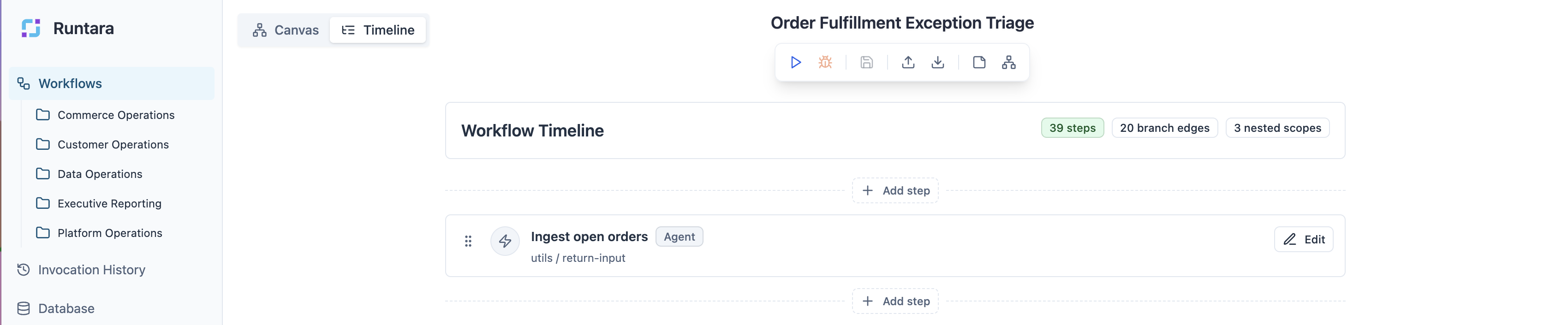 Runtara workflow builder