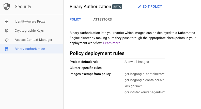 Binary Authorization UI