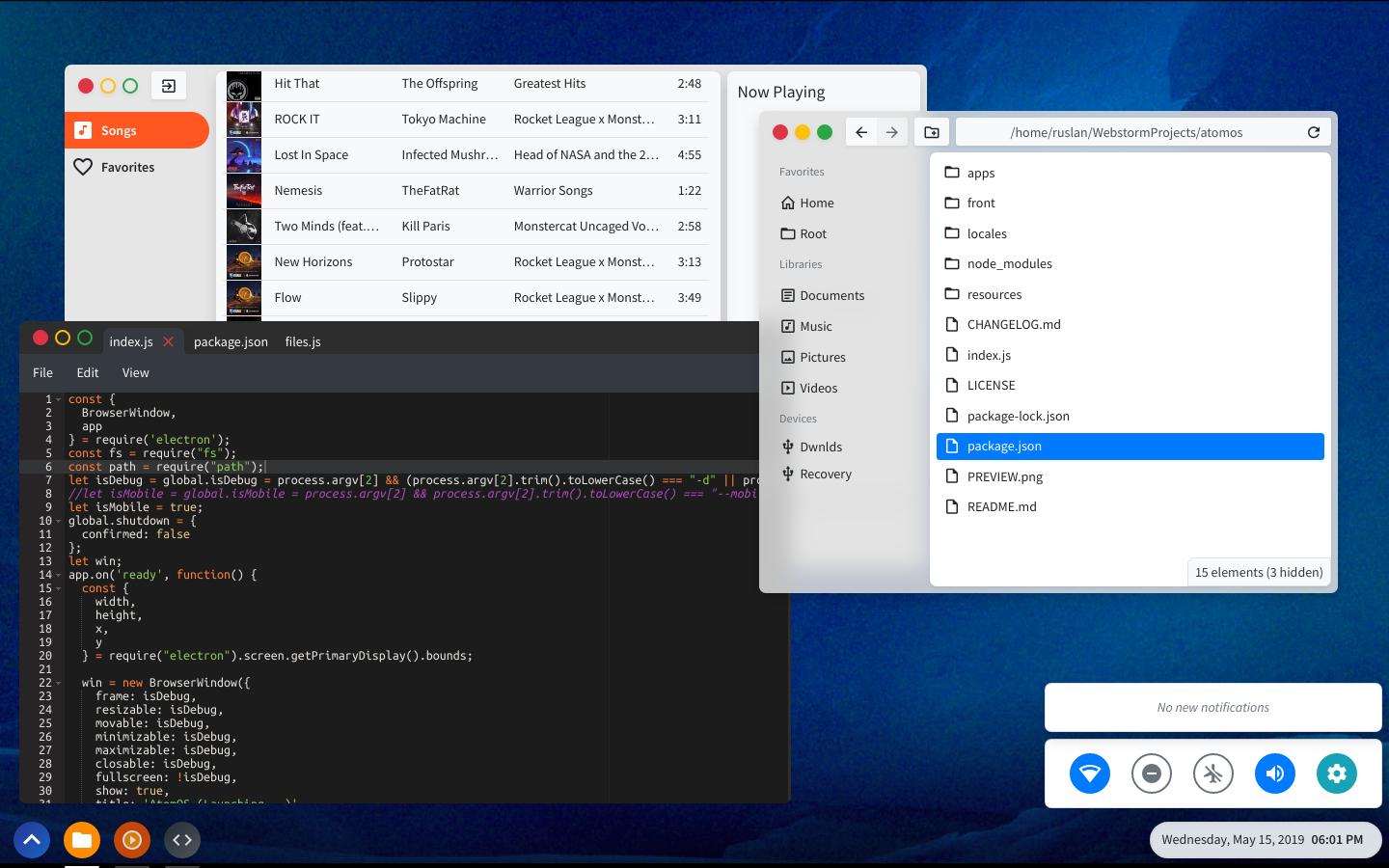 Github Ruslang02 Atomos Js Based Linux Desktop Environment