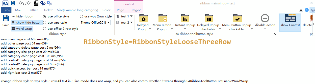 4 different ribbon layout