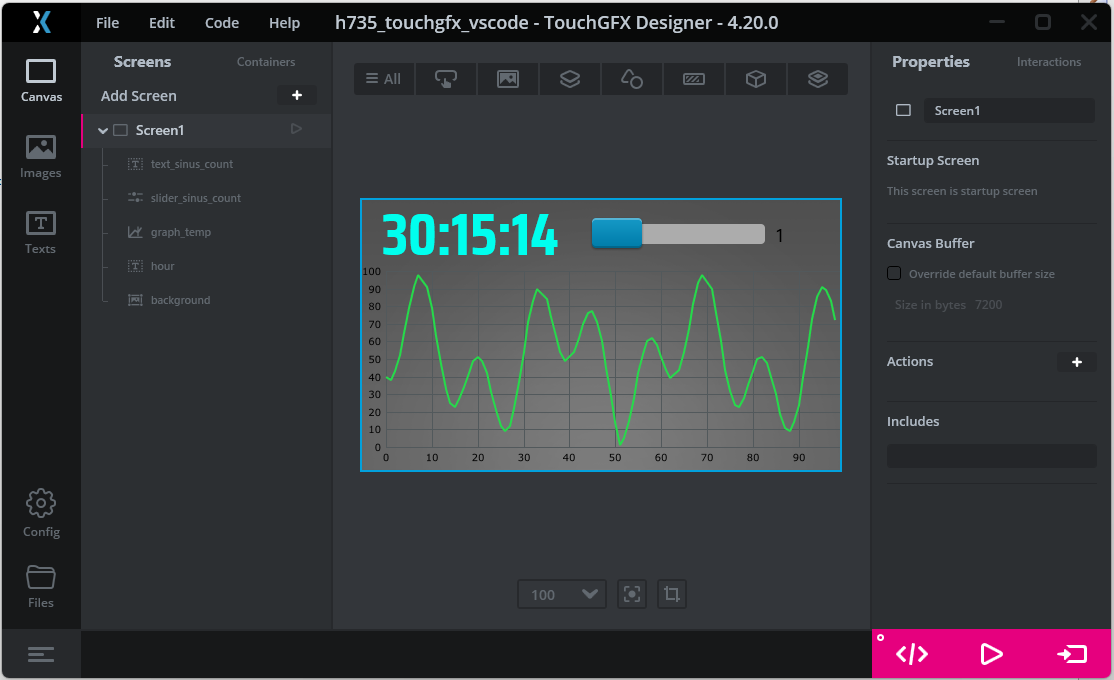 TouchGFX designer setup