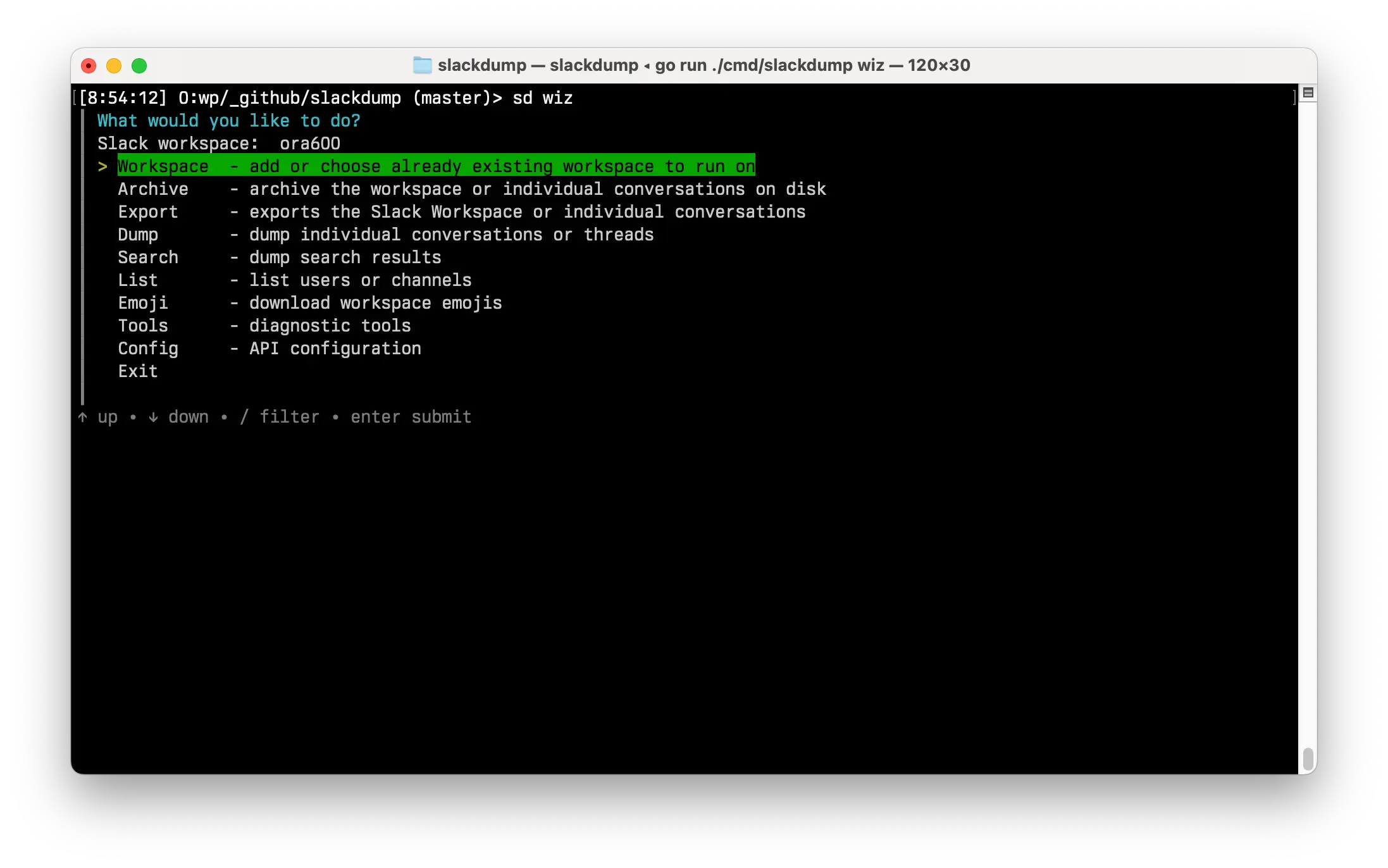 slackdump screenshot